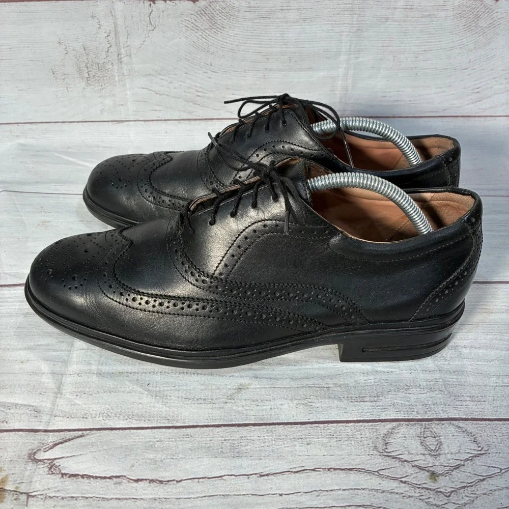 Rockport Signature Wingtip Oxford Mens 9W‎ Black Leather Brogue